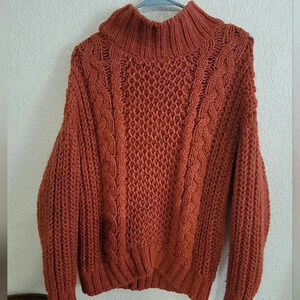 Universal threads size small full knit cottage‎ core thick knit crochet fall